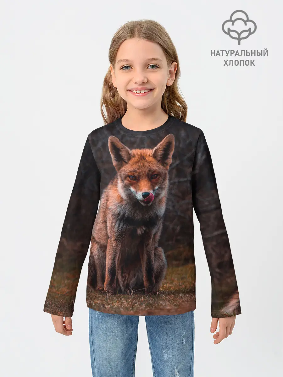 Детский лонгслив / Хищная лисица