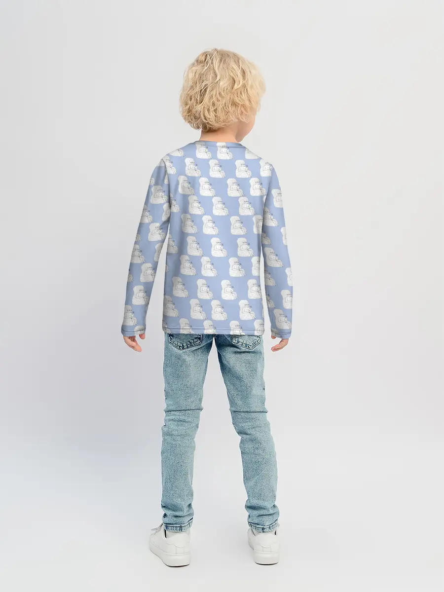 Детский лонгслив / Голубой мегамозг