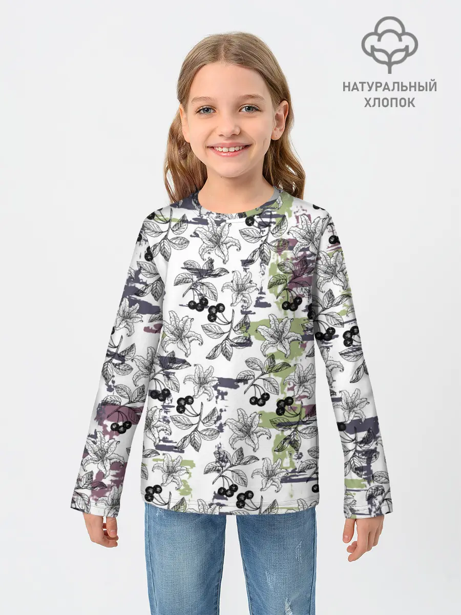 Детский лонгслив / Лилии