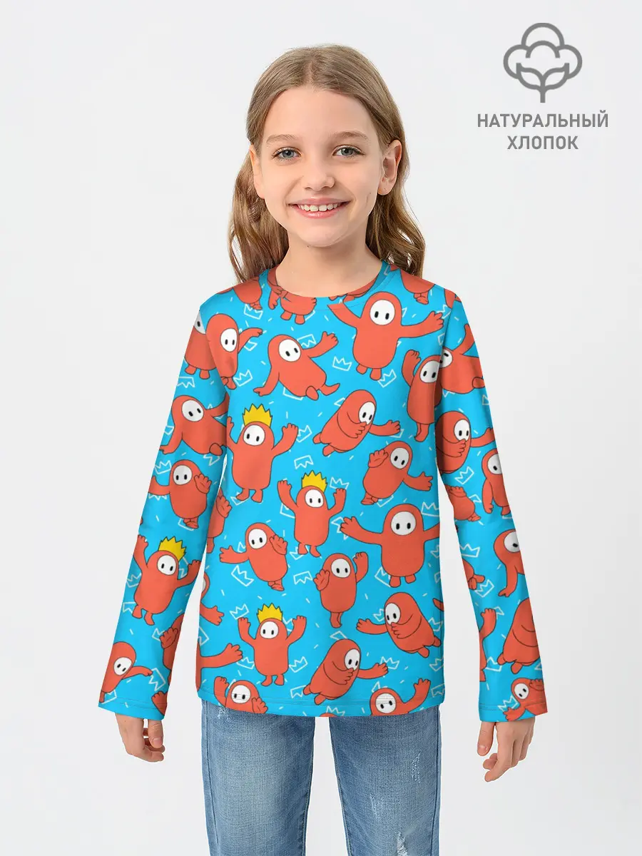 Детский лонгслив / Fall guys red
