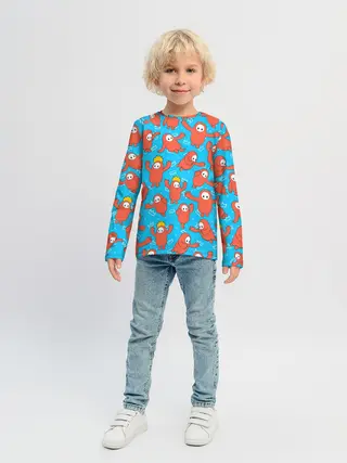 Детский лонгслив / Fall guys red