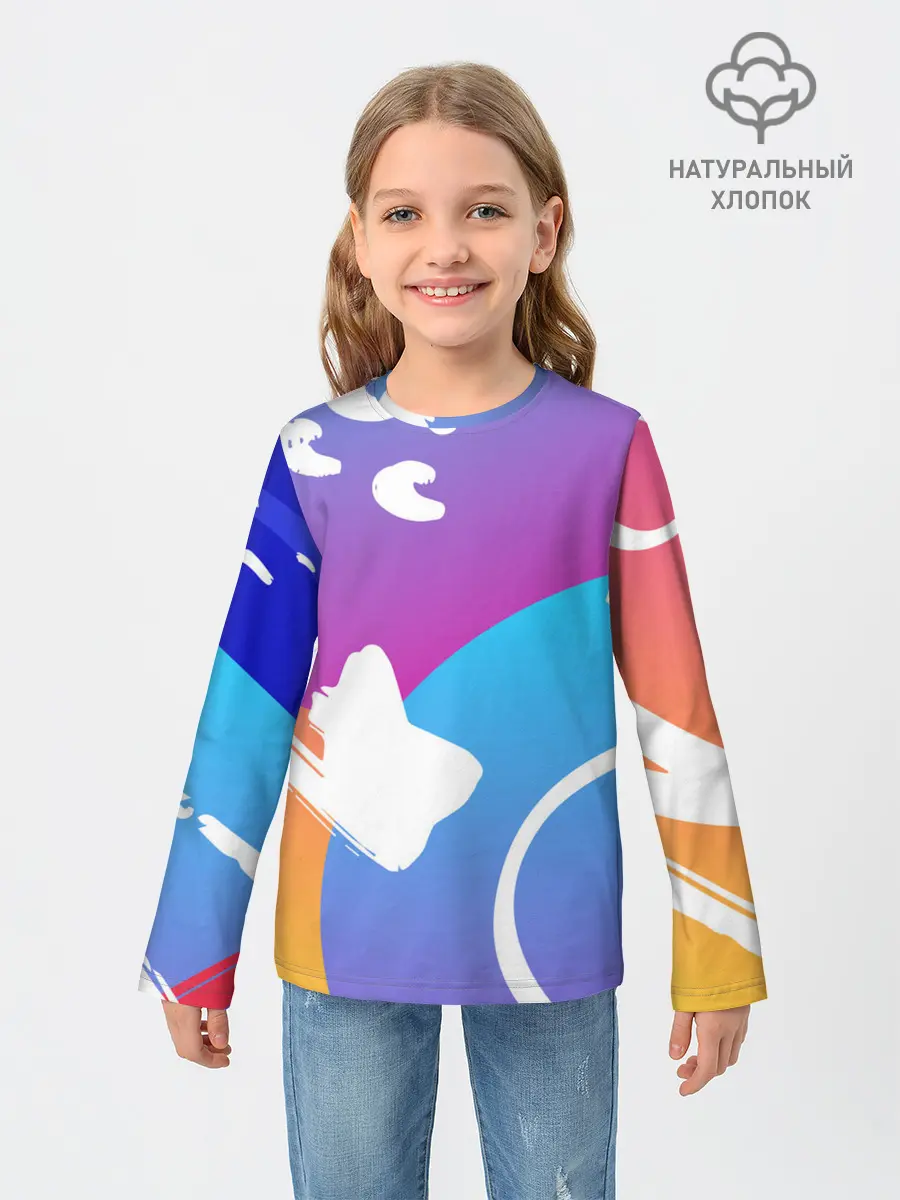 Детский лонгслив / Градация цвета