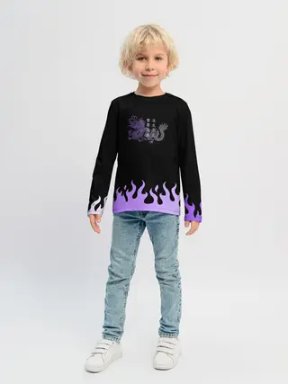 Детский лонгслив / Дракон и огонь