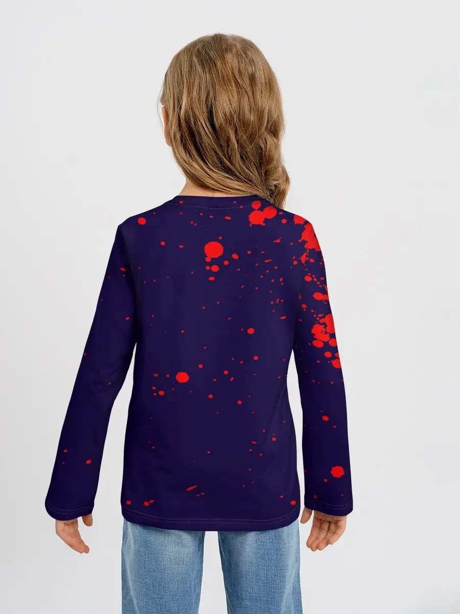 Детский лонгслив / Дзётаро красные брызги