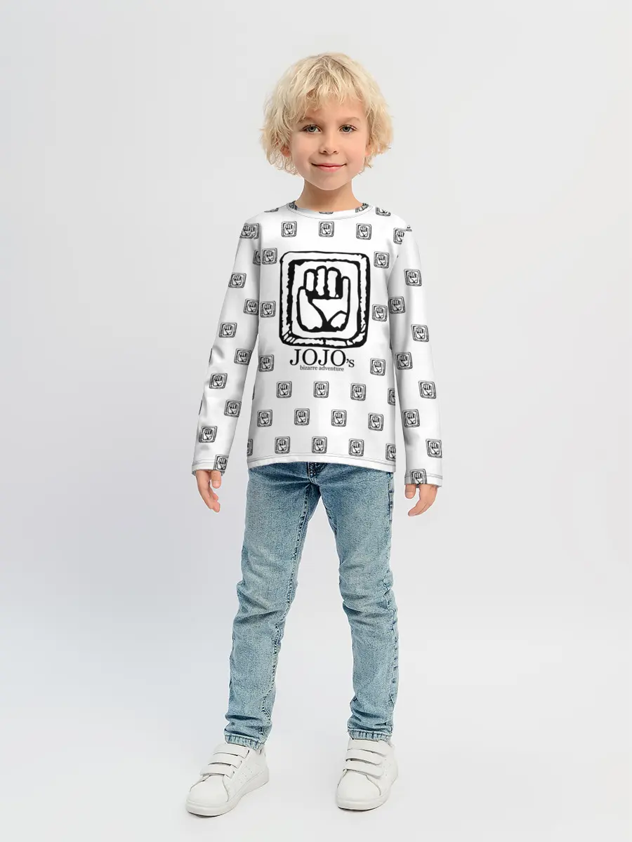 Детский лонгслив / Лого джоджо белый