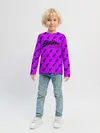 Детский лонгслив / Джоджо фиолетовый паттерн