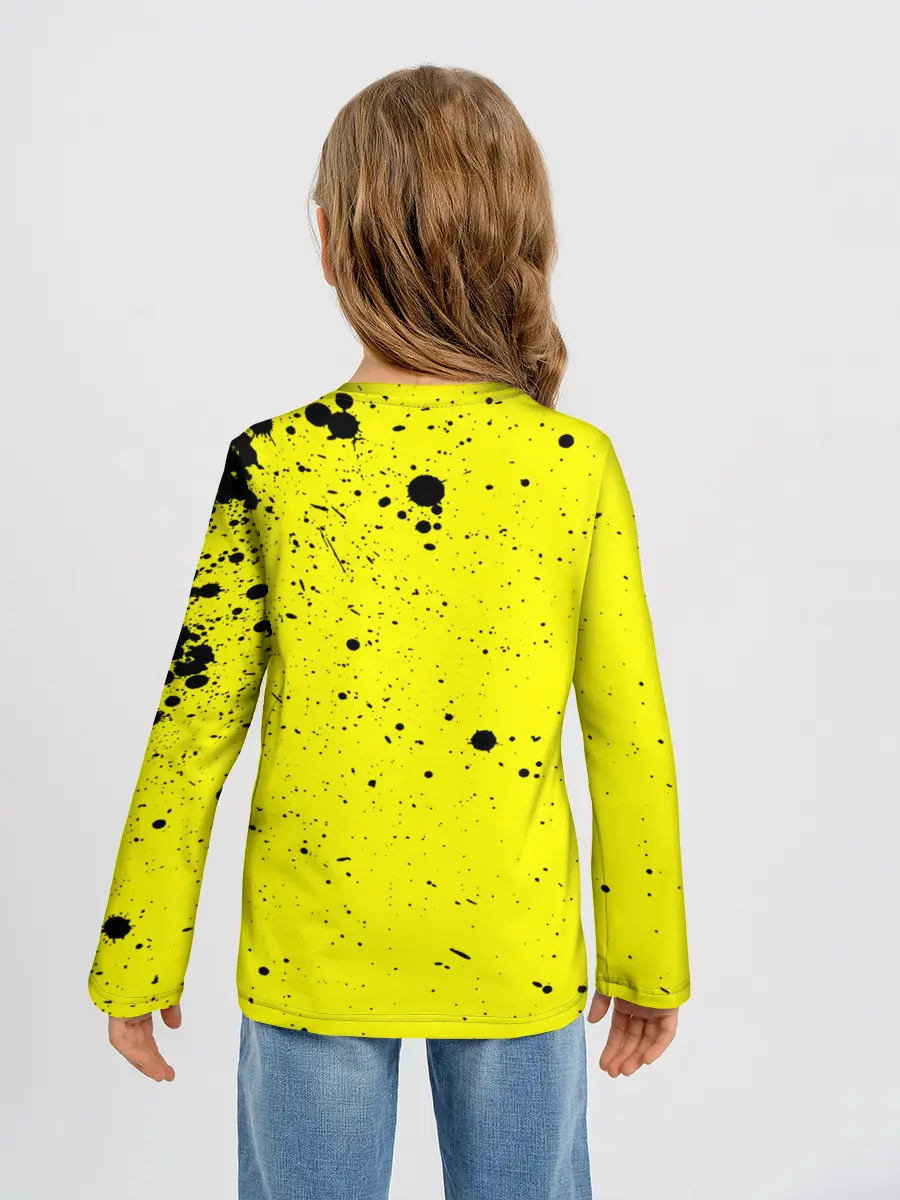 Детский лонгслив / Джонатан на желтом брызги