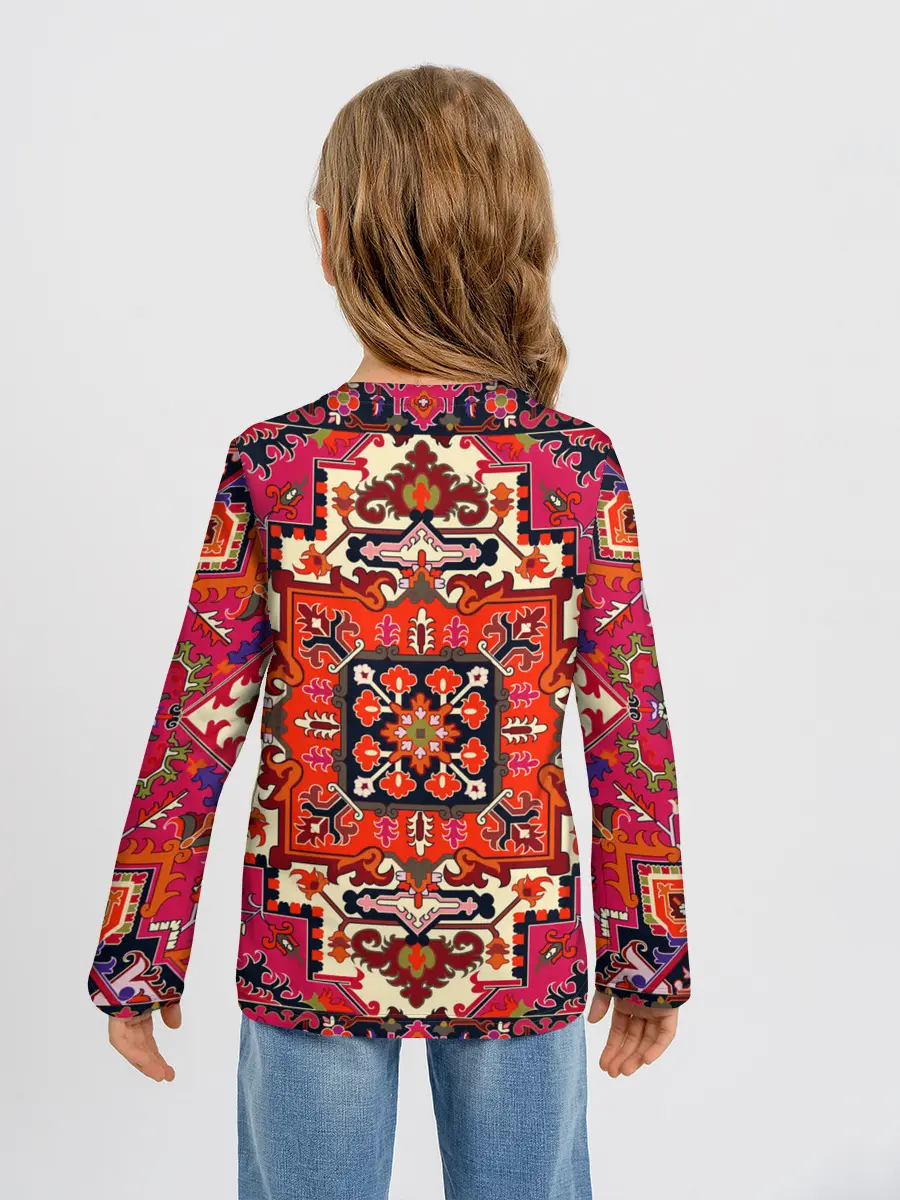 Детский лонгслив / Бордовый ковер