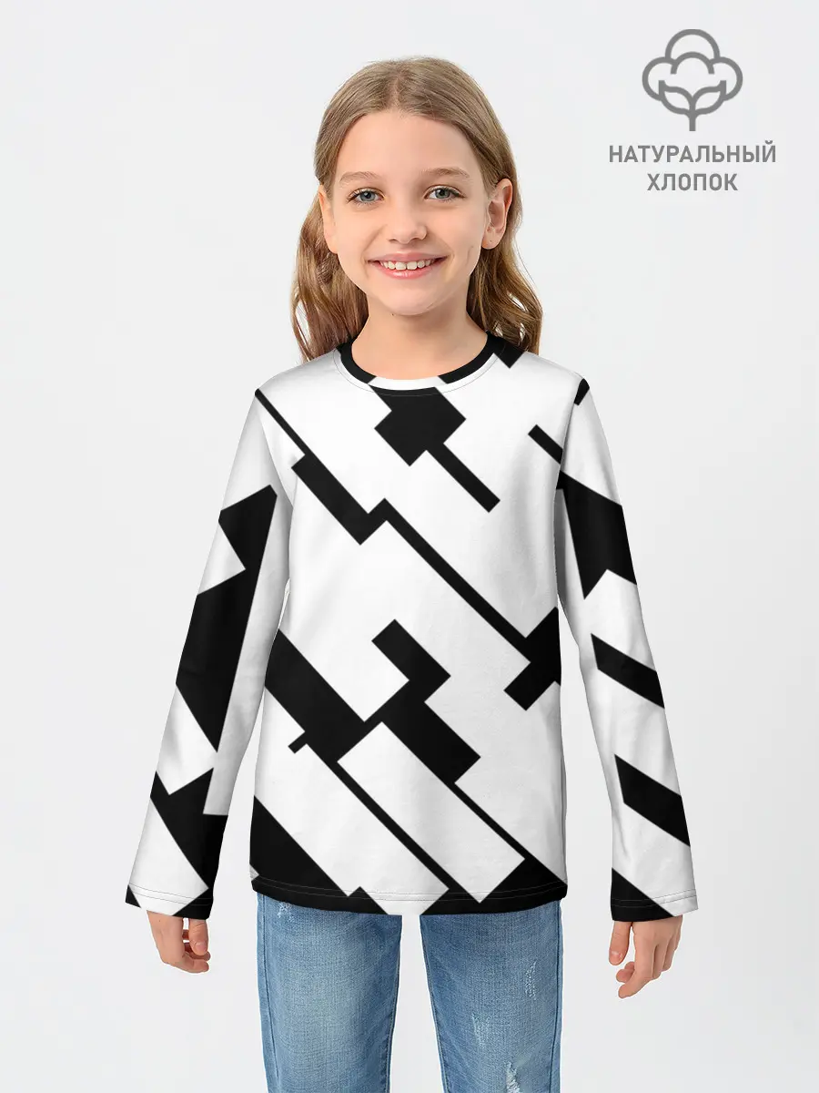 Детский лонгслив / ГЕОМЕТРИЯ,АБСТРАКЦИЯ,ПОЛОСЫ
