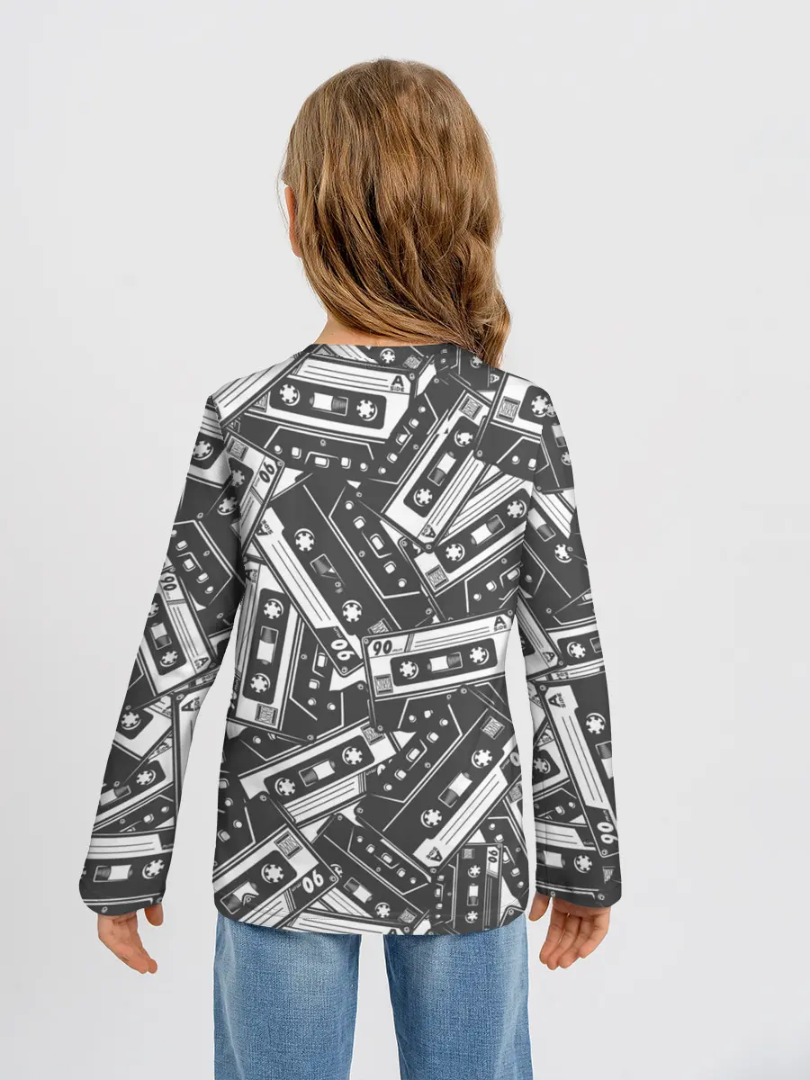 Детский лонгслив / retro pattern