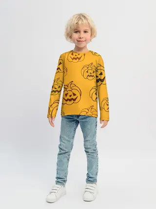 Детский лонгслив / Тыквы