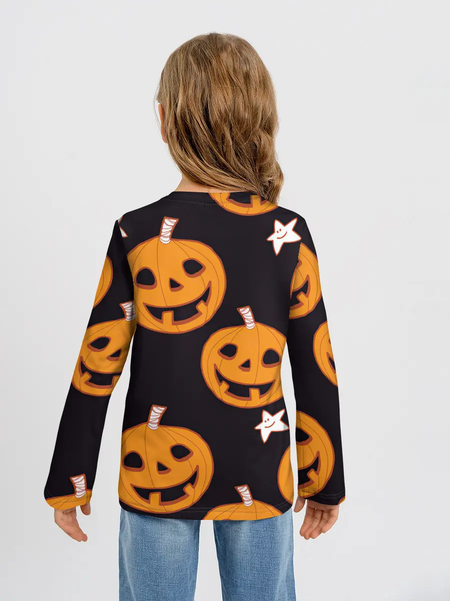Детский лонгслив / Весёлые тыквы