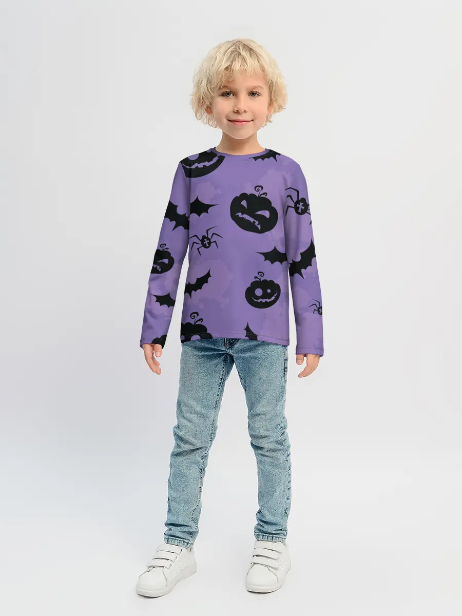 Детский лонгслив / Фиолетовый хэллоуин