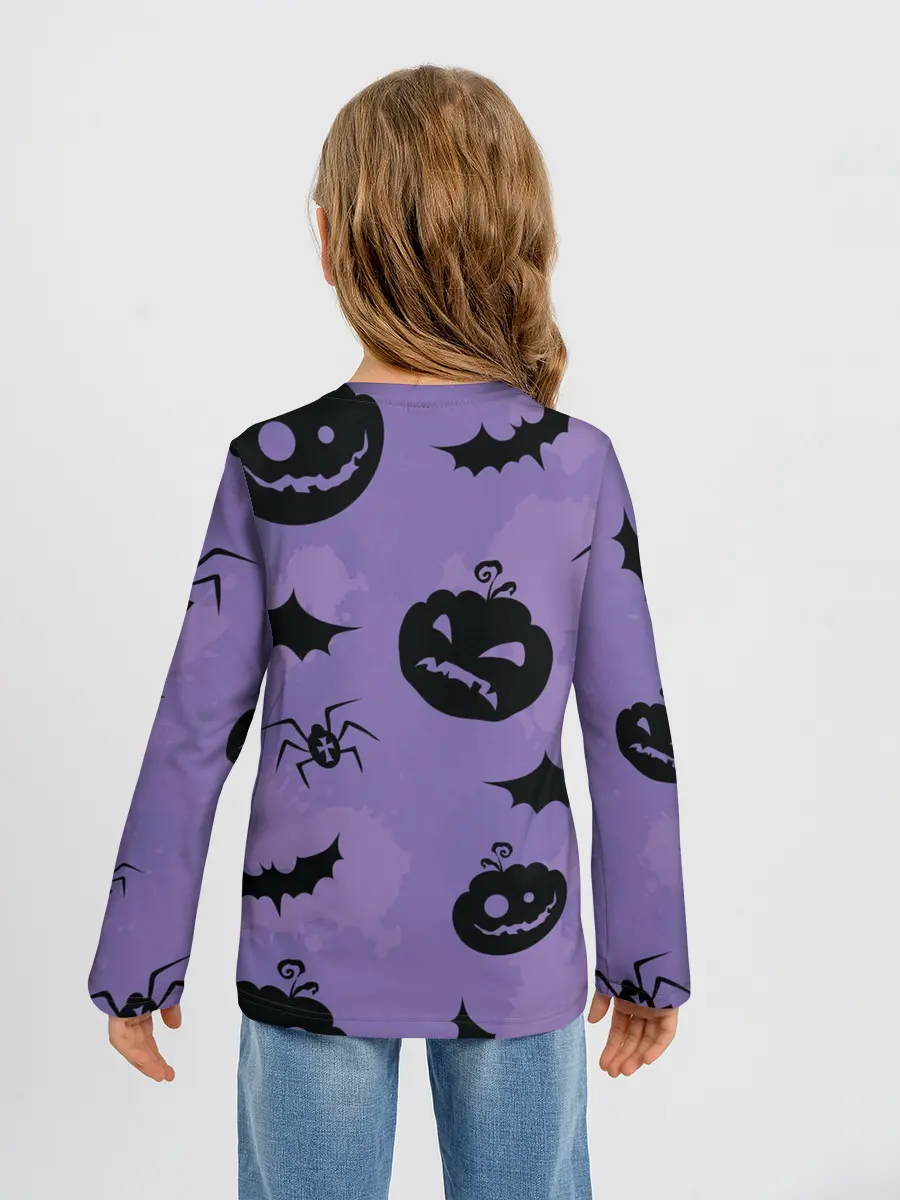 Детский лонгслив / Фиолетовый хэллоуин