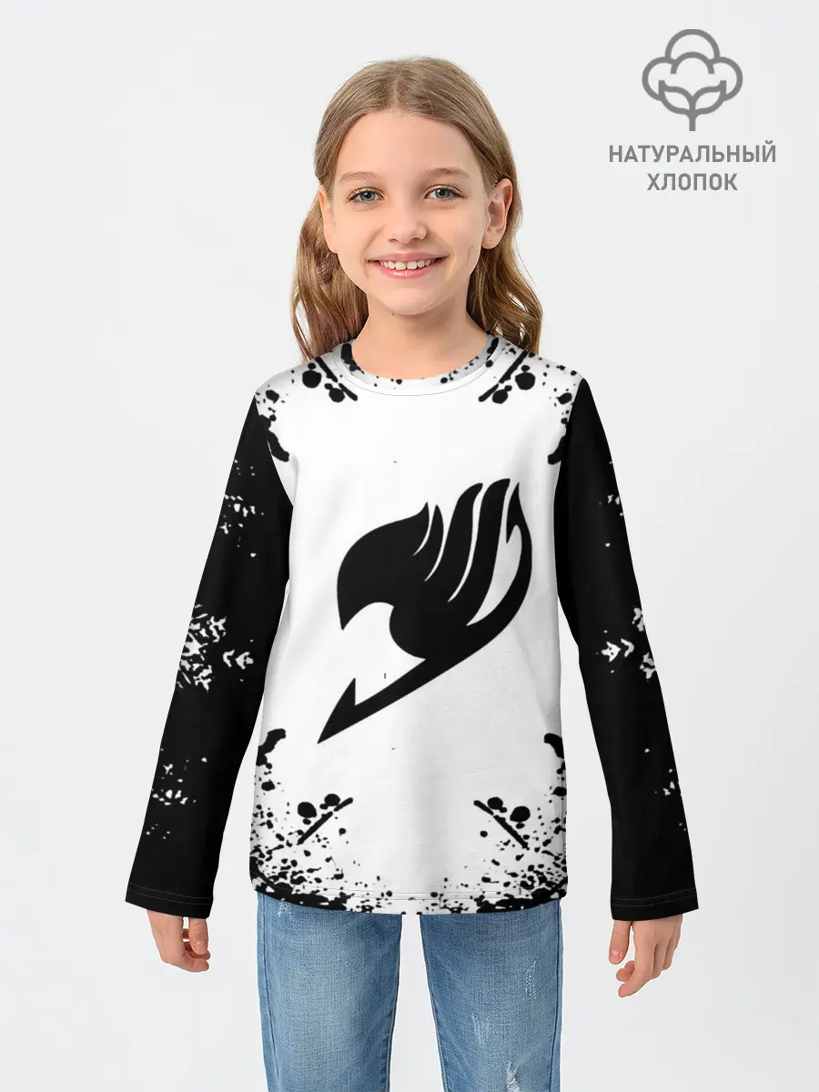 Детский лонгслив / Хвост Феи в белом круге