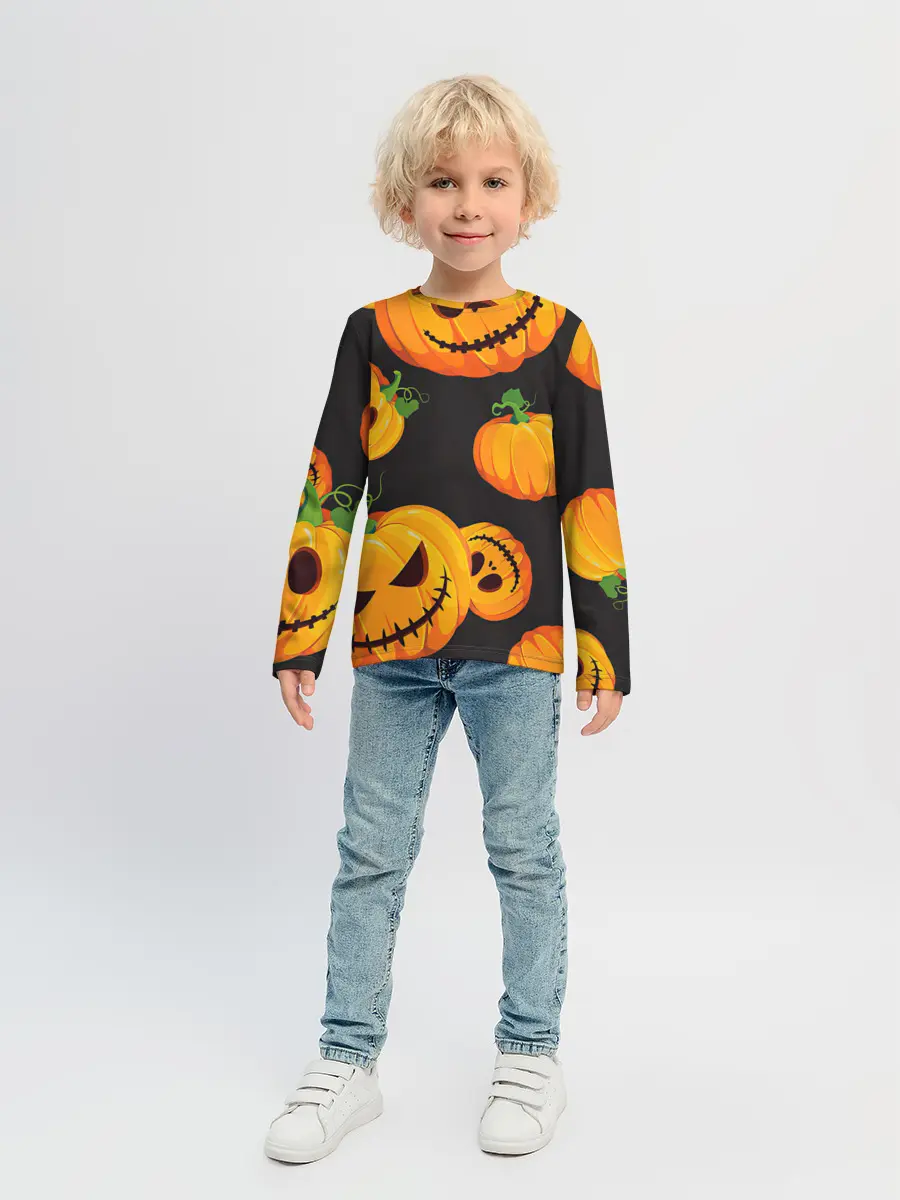 Детский лонгслив / Весёлые тыквы