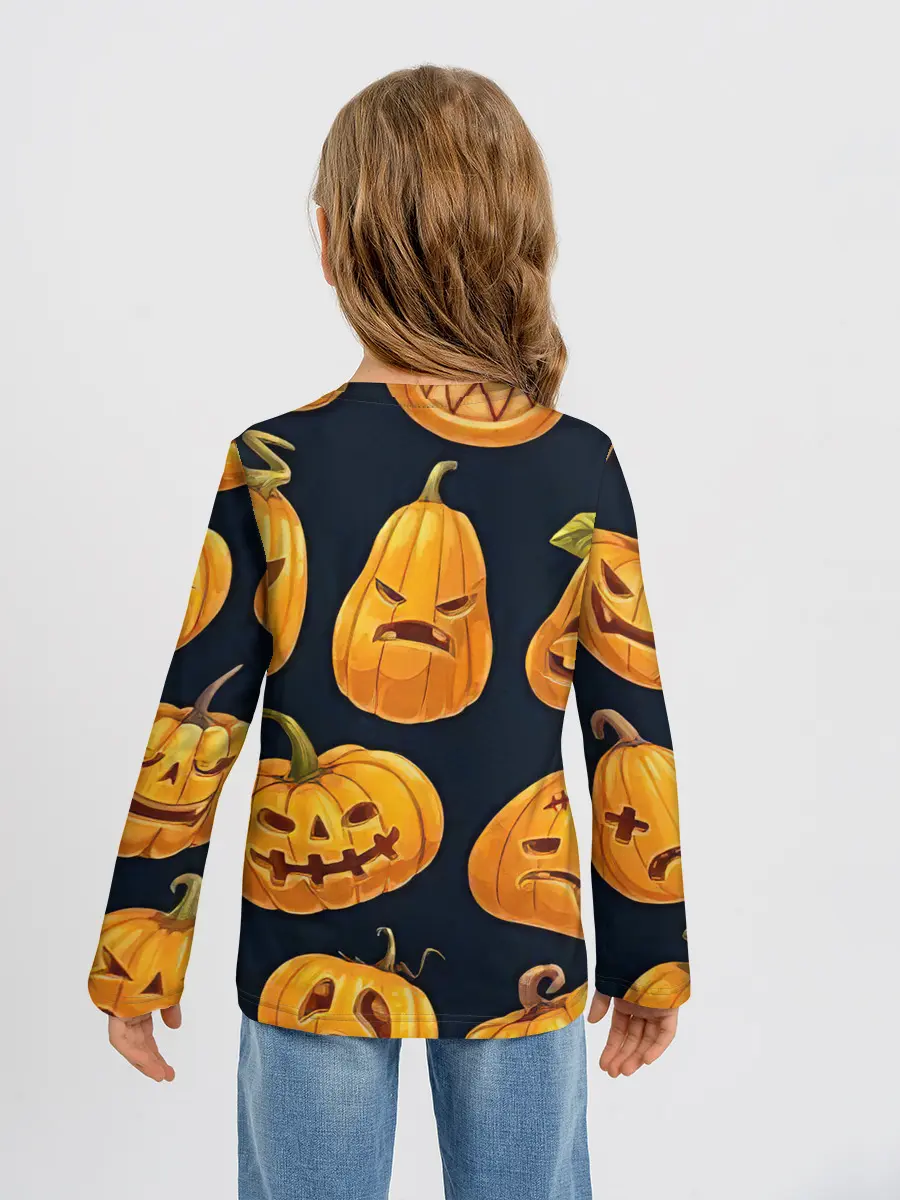 Детский лонгслив / Праздничные тыквы
