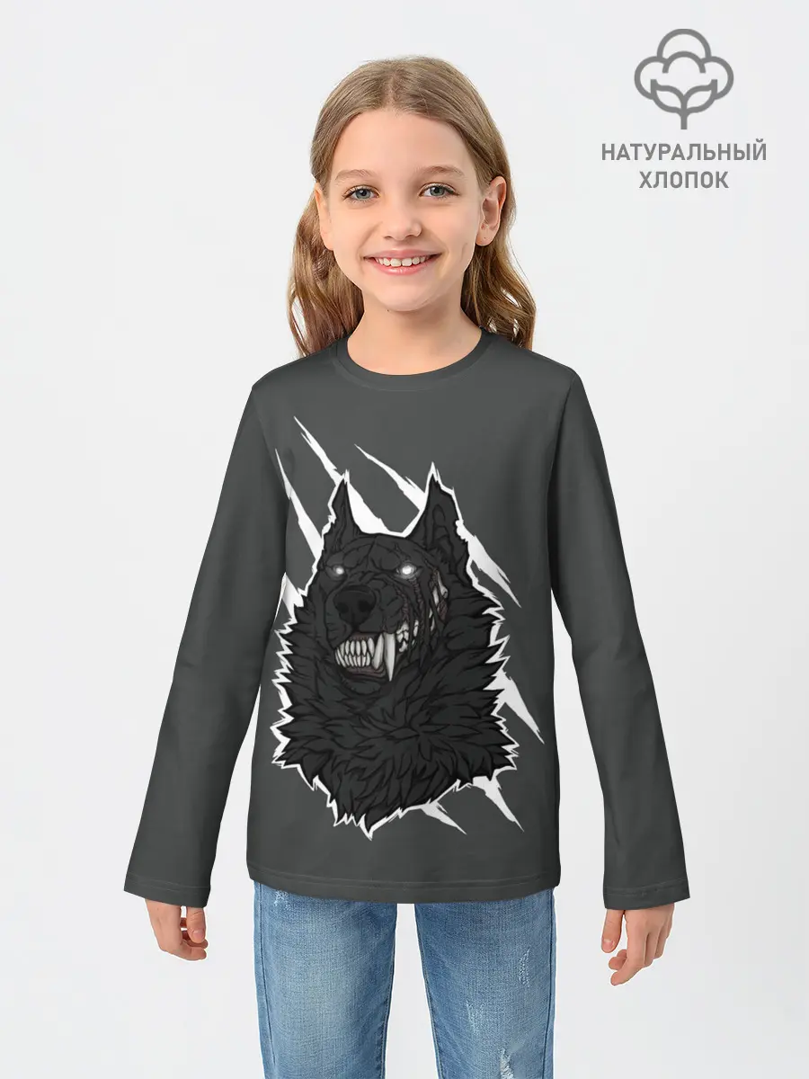 Детский лонгслив / Волк