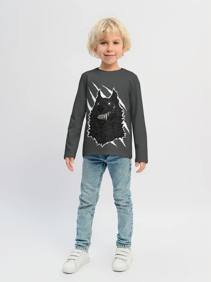 Детский лонгслив / Волк