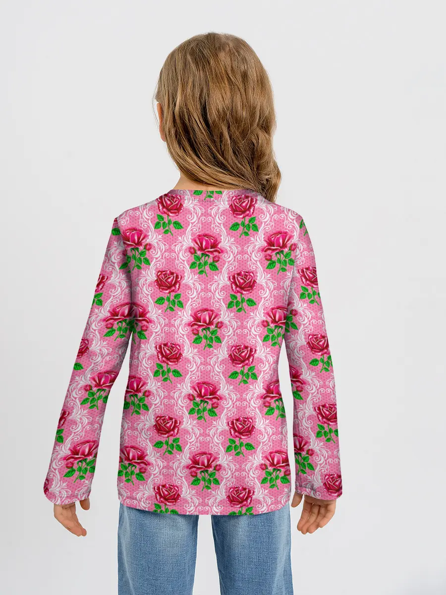 Детский лонгслив / Декор из нежных роз