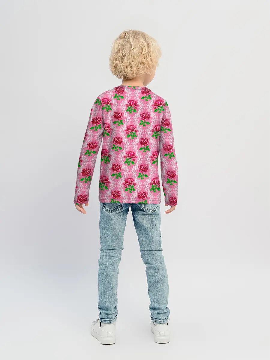 Детский лонгслив / Декор из нежных роз