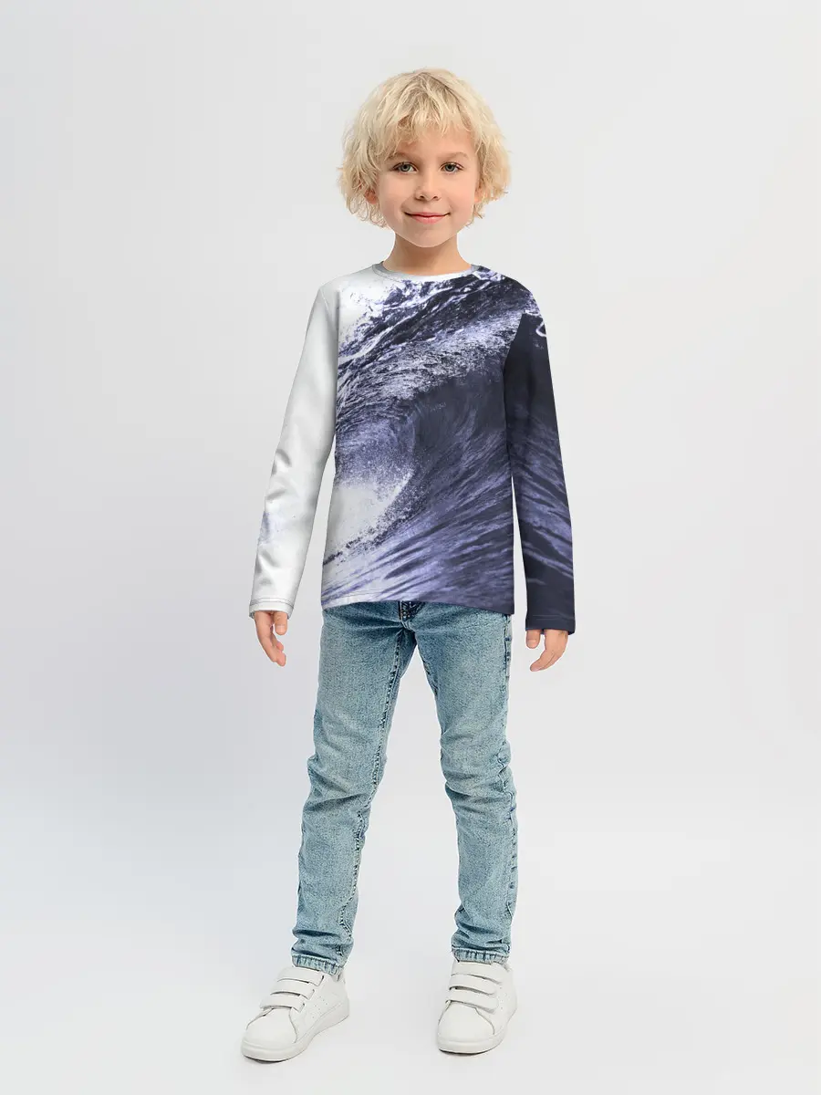 Детский лонгслив / Волна