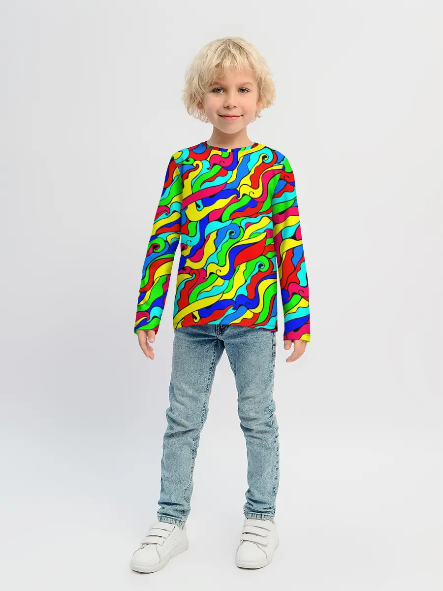 Детский лонгслив / Красочные узоры/абстракционизм