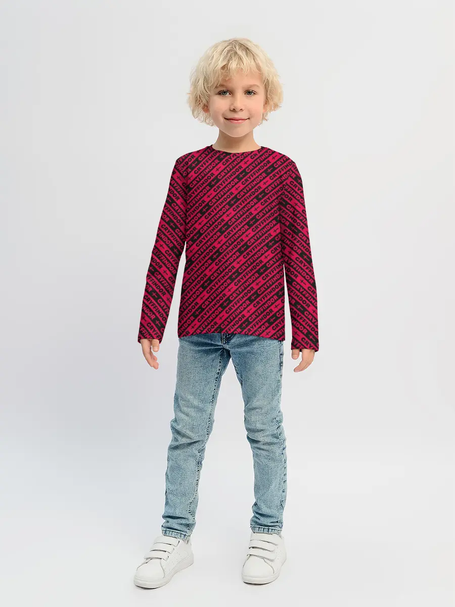 Детский лонгслив / Гриффиндор паттерн