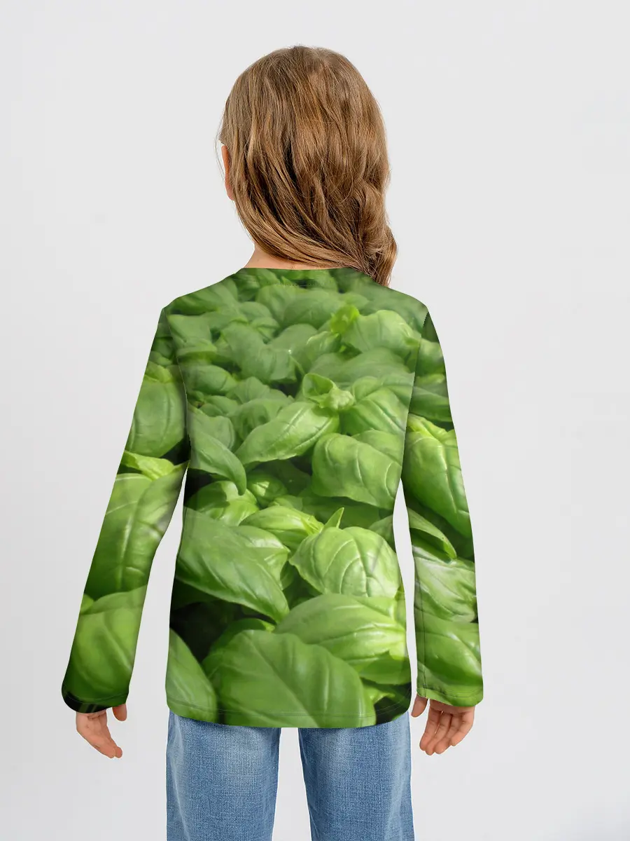 Детский лонгслив / Неоновый базилик