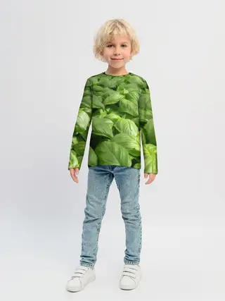 Детский лонгслив / Неоновый базилик