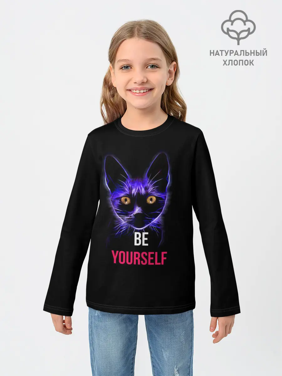 Детский лонгслив / Кот