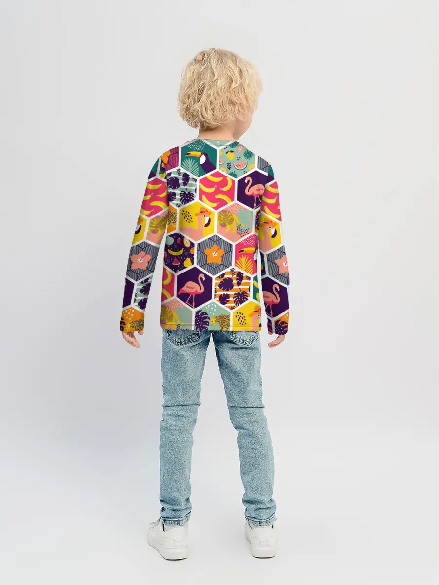 Детский лонгслив / Тропические соты