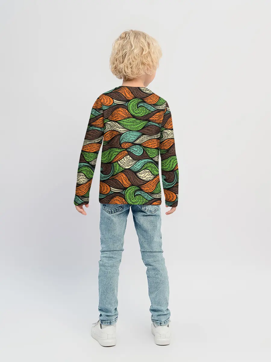 Детский лонгслив / Абстрактные волны
