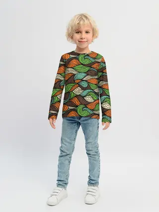 Детский лонгслив / Абстрактные волны