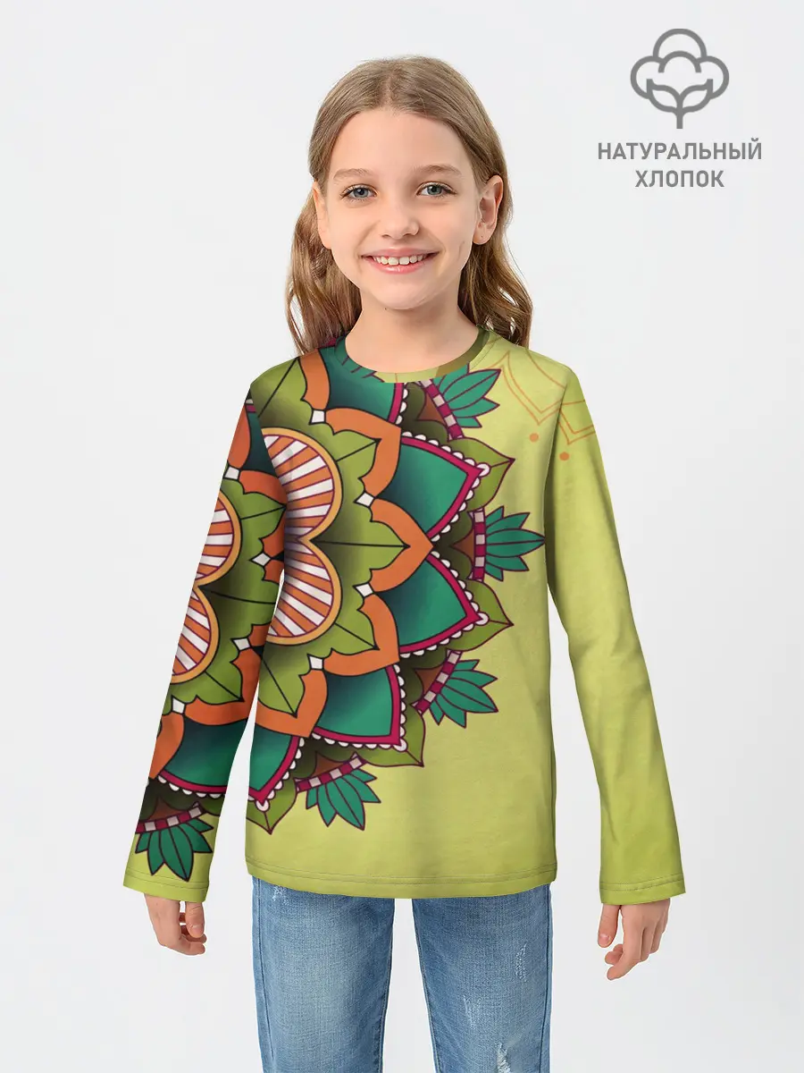 Детский лонгслив / мандала узор тату