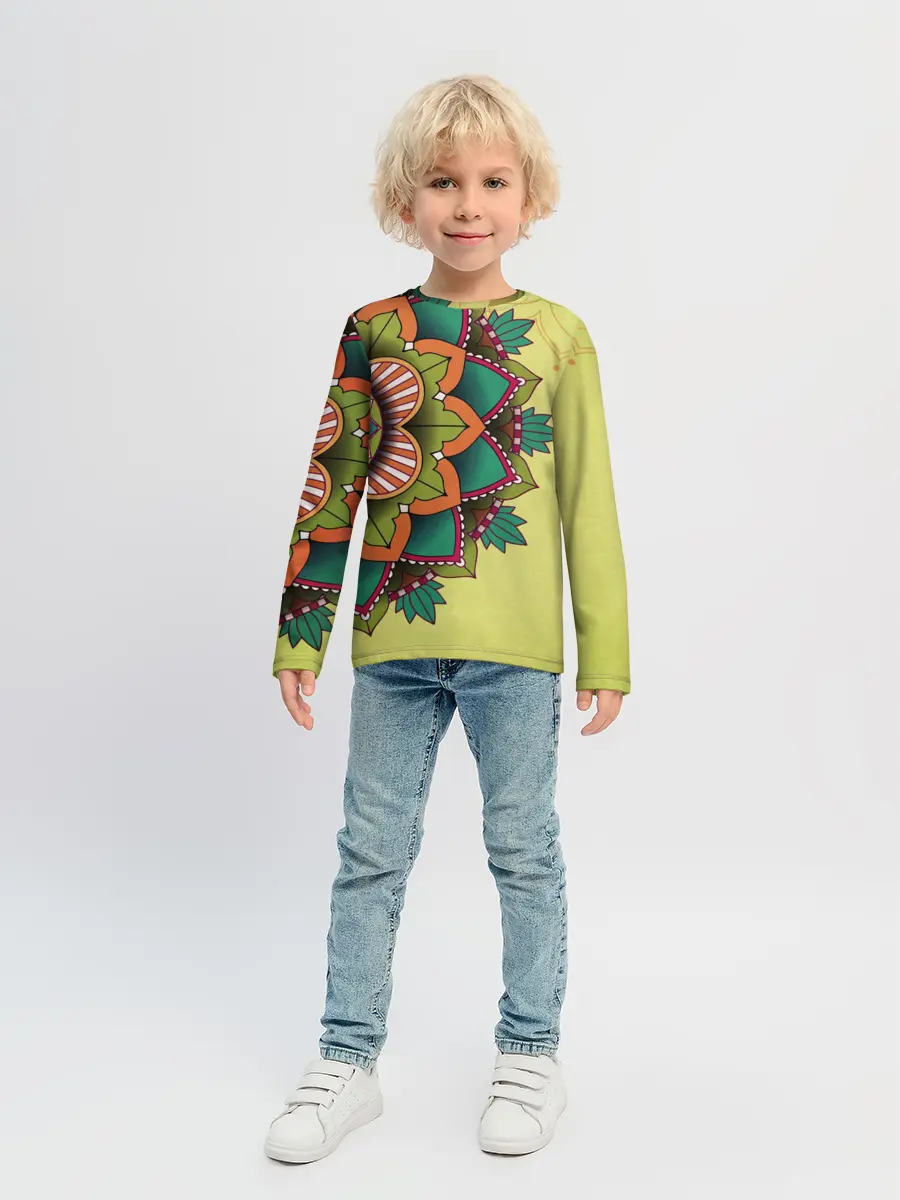 Детский лонгслив / мандала узор тату