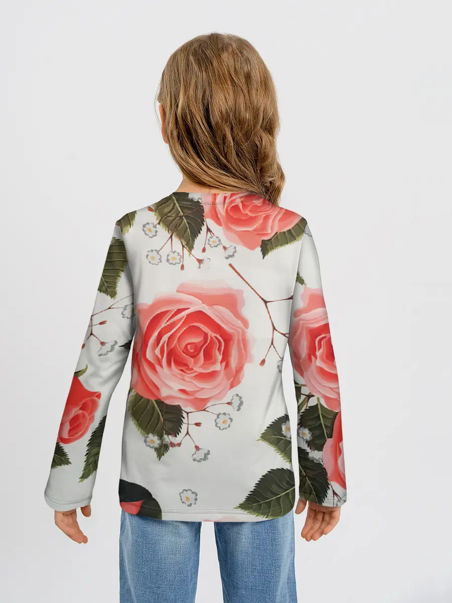 Детский лонгслив / Нежные розы