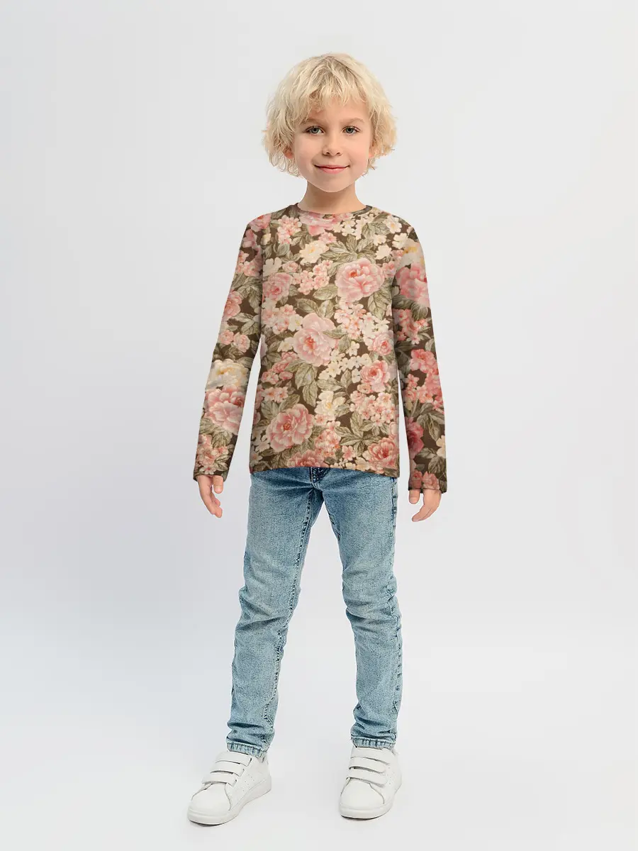Детский лонгслив / Розовая поляна