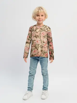 Детский лонгслив / Розовая поляна