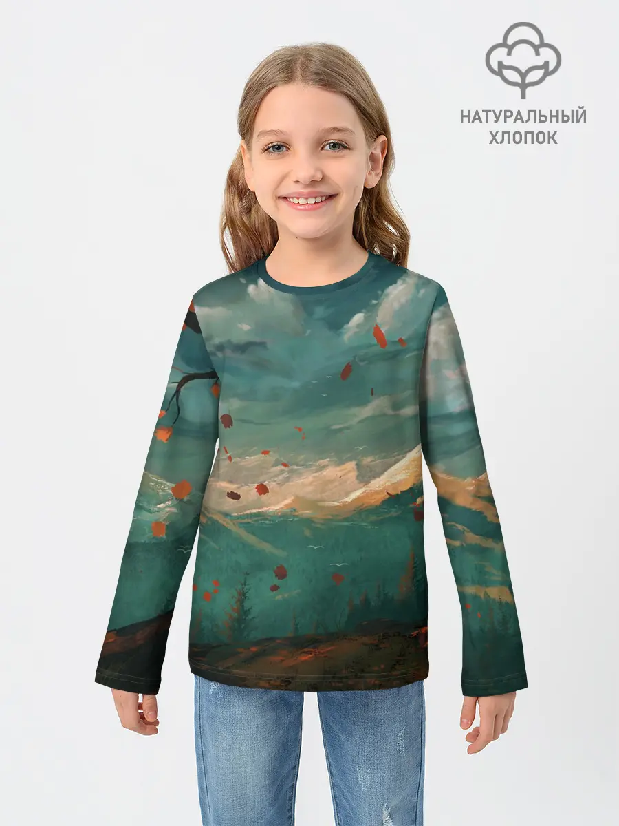 Детский лонгслив / Горы