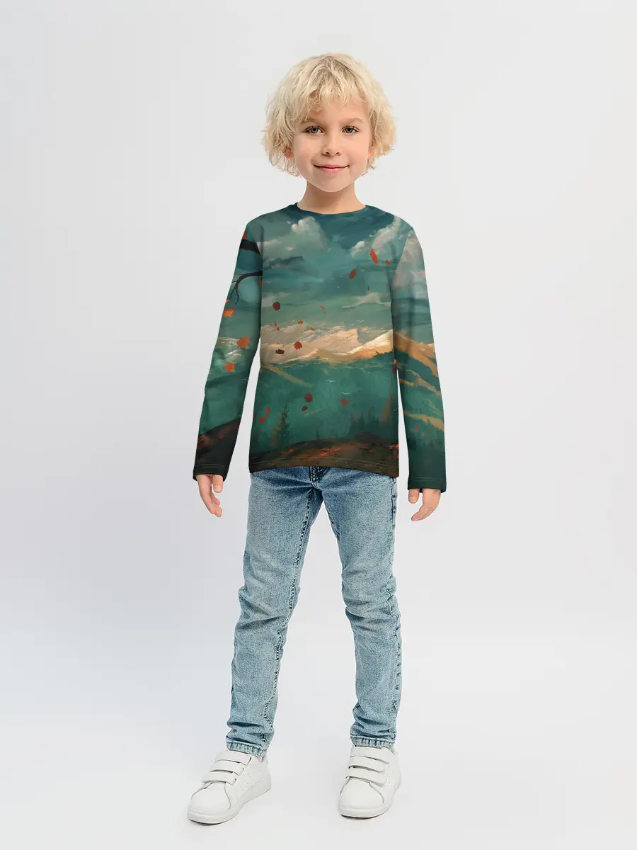 Детский лонгслив / Горы