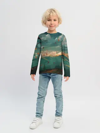 Детский лонгслив / Горы