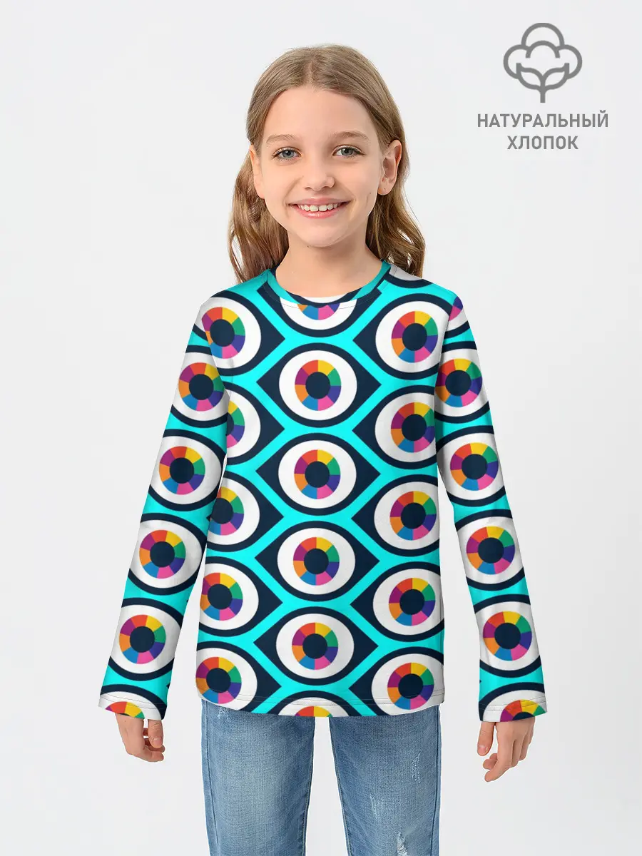 Детский лонгслив / Глаза паттерн
