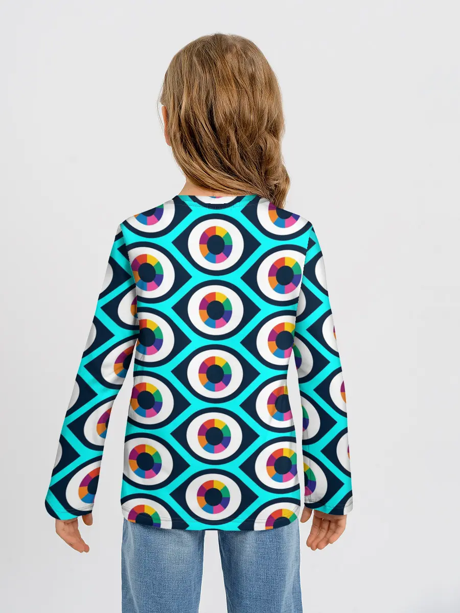 Детский лонгслив / Глаза паттерн