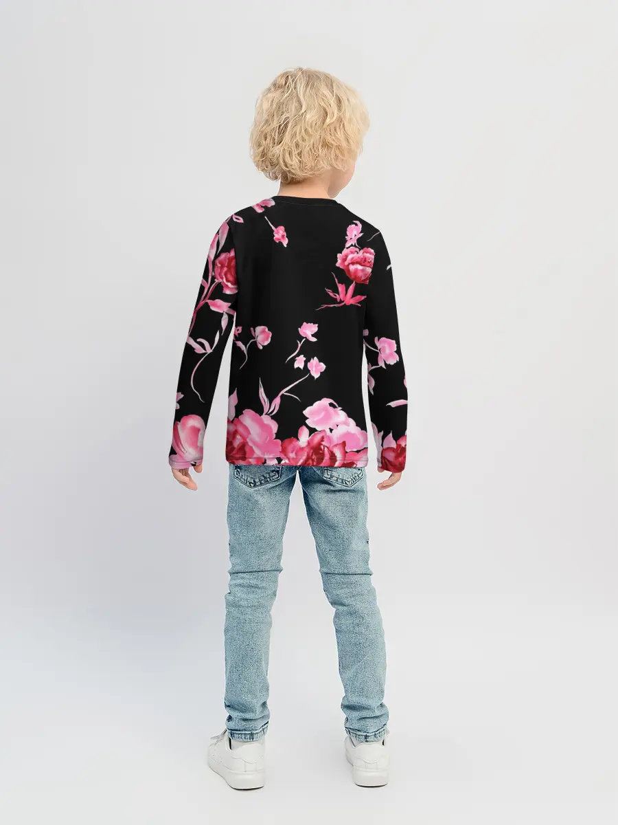 Детский лонгслив / Яркие розы