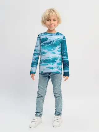 Детский лонгслив / Вода волны пена море