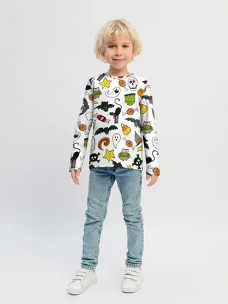 Детский лонгслив / Хэллоуин паттерн