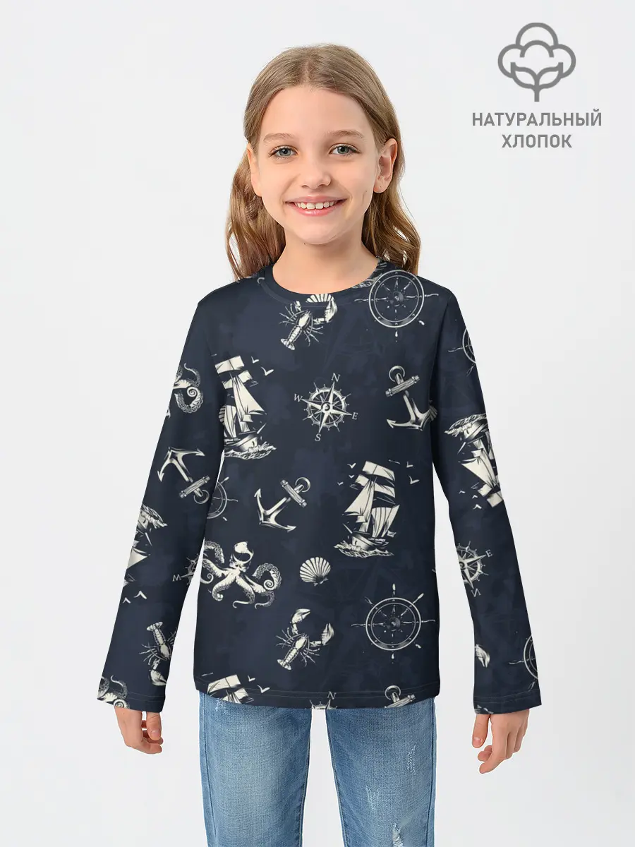 Детский лонгслив / Nautical art