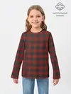 Детский лонгслив / Бордовая клетка