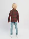 Детский лонгслив / Бордовая клетка